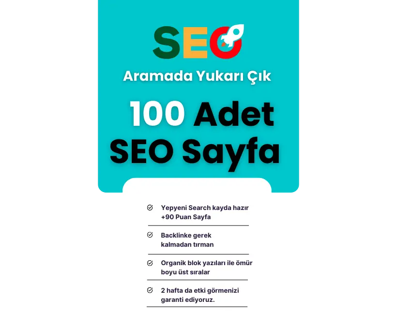 100 Kelime/Sayfa SEO hizmeti 100 Kelime/Sayfa SEO hizmeti