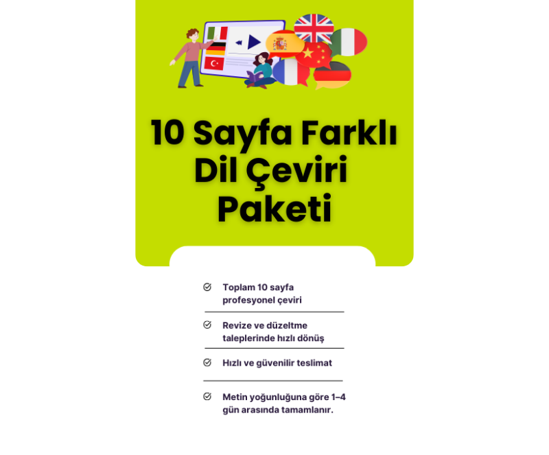 10 Sayfa Farklı Dil Çeviri Paketi 10 Sayfa Farklı Dil Çeviri Paketi
